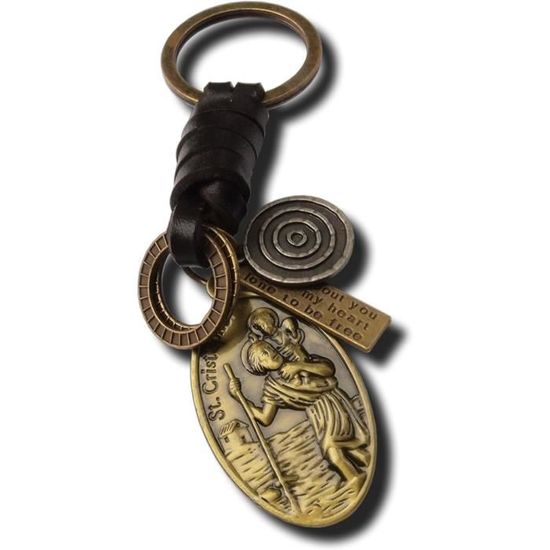 Porte-clés Saint Christophe Protection Voyageurs - CUSTOMprivé - Alliage Inox Argenté 80mm