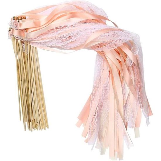 30 Baguettes De Mariage Avec Rubans Et Clochettes - Blanc - Pour Cérémonie, Fête, Anniversaire