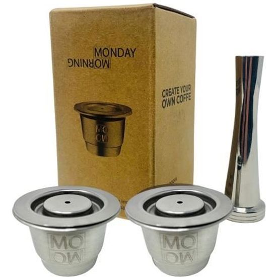 Monday Morning Capsule Réutilisable en Inox Compatible Nespresso