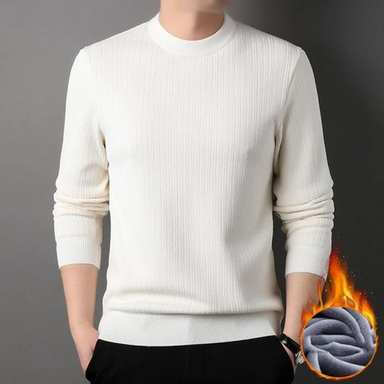 Peluche Hommes à Manches Longues Douces Et Chaudes Couleur Unie Pour Automne/hi