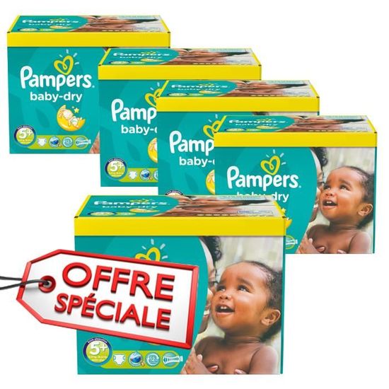 Pampers - 84 couches bébé Taille 5+ baby dry