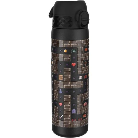 ION8 Gourde Inox Léger, 600ml, Non Isolé, Anti-Fuite, Facile à Ouvrir, Verrouillage Sécurisé, Lavable au Lave-Vaisselle, Poignée de Transport, Durable et Résistant aux Rayures, Pandas
