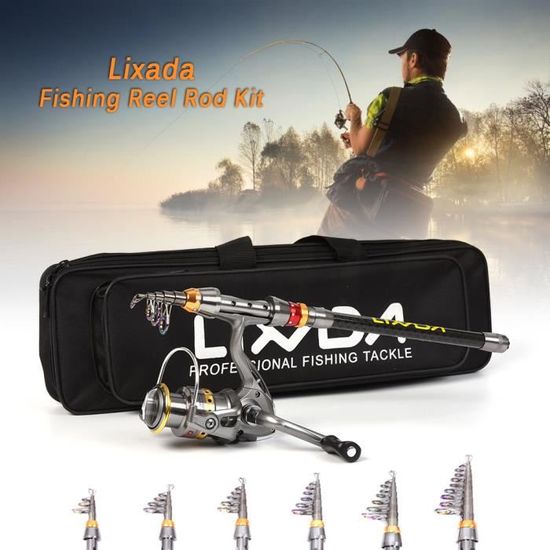 Kit De Pêche Télescopique Lixada – Canne Stylo 99 Cm, Moulinet, Compact (20,5 Cm Fermé) – Pour Pêche En Bateau, Barrage, Glace – Cadeau Idéal