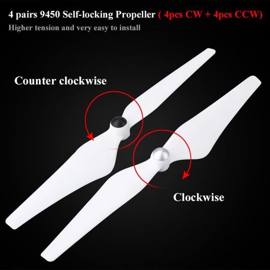 8 pièces / ensemble hélices autobloquantes CW CCW lame quadrirotor pour ...