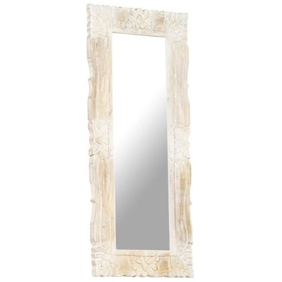 Générique Miroir 110x50 Cm Bois De Manguier Massif, 11.48 Kg