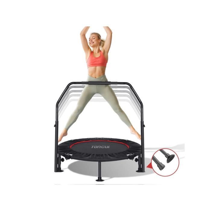 Toncur 40 Mini Trampoline pliable, Fitness Rebounder avec 5 niveaux réglables poignée en mousse pour les adultes ou les enfants
