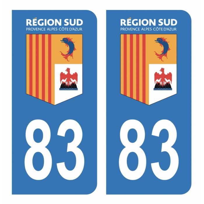 Autocollant Plaque Immatriculation PACA 83 Var - Autosignalétique