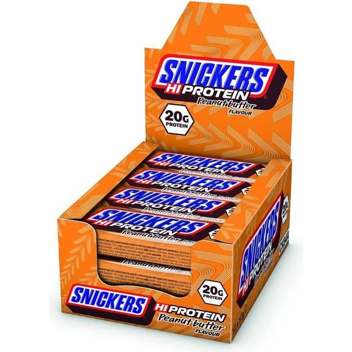Snickers High Protein Bar barre protéinée Peanut Butter Boite de 12 - Marque : Mars Protein