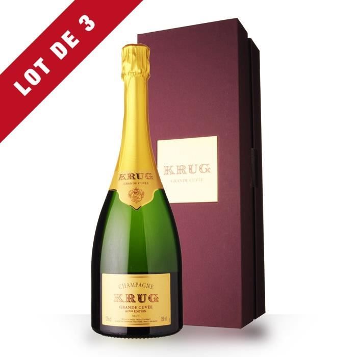Lot de 3 - Krug Grande Cuvée Brut 167ème édition - Coffret - 3x75cl - Champagne
