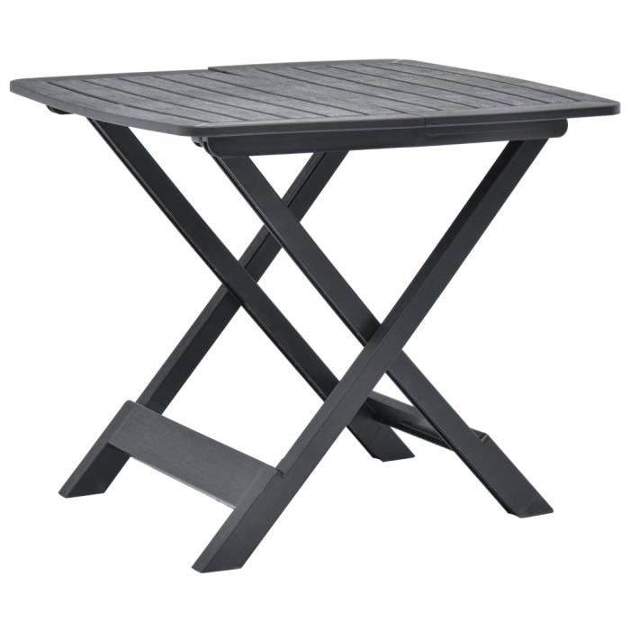 Table de Jardin Pliable - Table de reception pliante fête Buffet Jardin Camping Party- Anthracite 79x72x70 cm Plastique