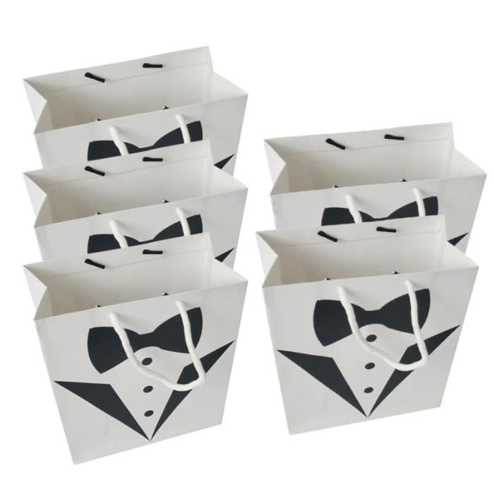 5 pièces sacs en papier cosmétiques créatifs en cadeau de robe blanche pour les TATOUAGES - BIJOUX DE CORPS - BIJOUX DE CHEVEUX