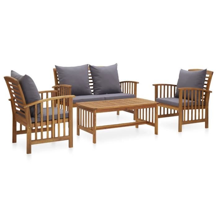 🐣🐣Magnifique- Salon de jardin 4 personnes - Ensemble repas de jardin - Ensemble Table et Chaises ENSEMBLE CANAPE FAUTEUIL ET8718