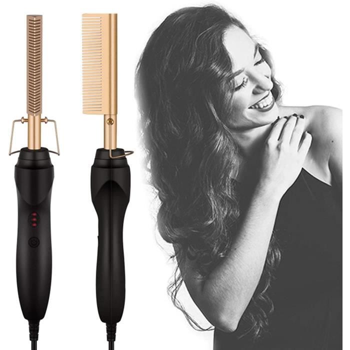 Peigne Chaud Peigne,Électrique Peigne Chaud Peigne Cheveux Peigne Lissant Peigne Chauffant Peigne Lisseur, 3 réglages de température