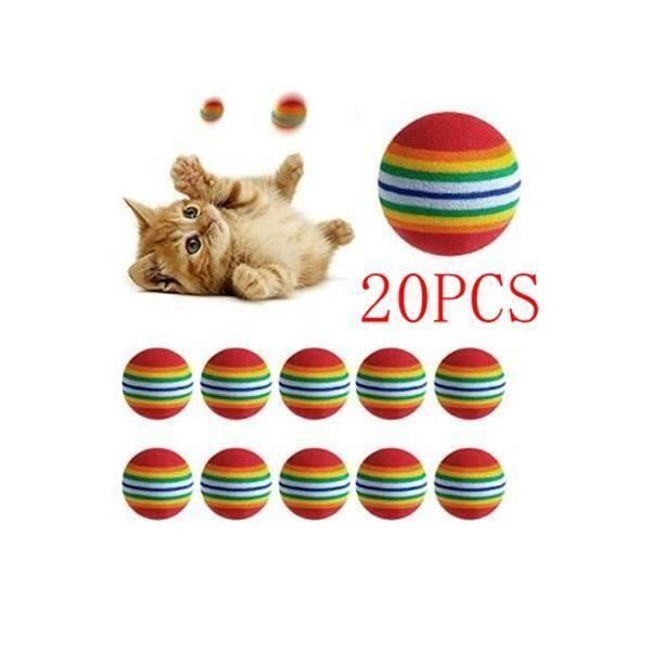 20 x Mignon Jouet Balles Coloréés pour Animaux Pet Chien Chat 2 tailles 35mm 42mm A71560
