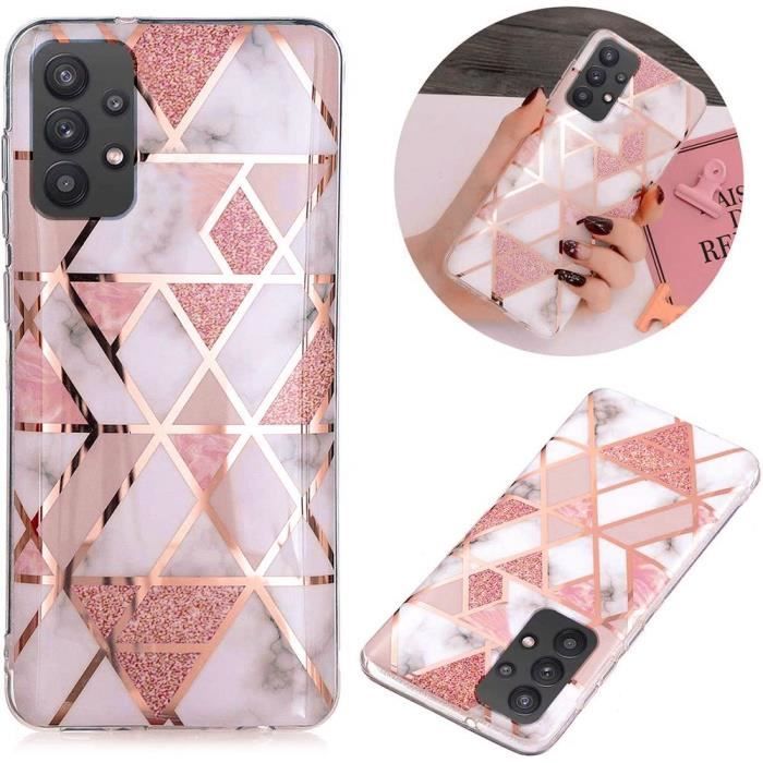 Coque pour Samsung Galaxy A32 5G Design Mince et Élégant TPU Résistant Anti-Rayures Rose