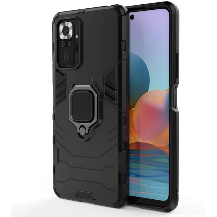 Coque Xiaomi Redmi Note 10 Pro, Support de Bague Rotative à 360 Degrés, Coque de Antichoc TPU/PC, Housse Xiaomi Redmi Note 10 PrW