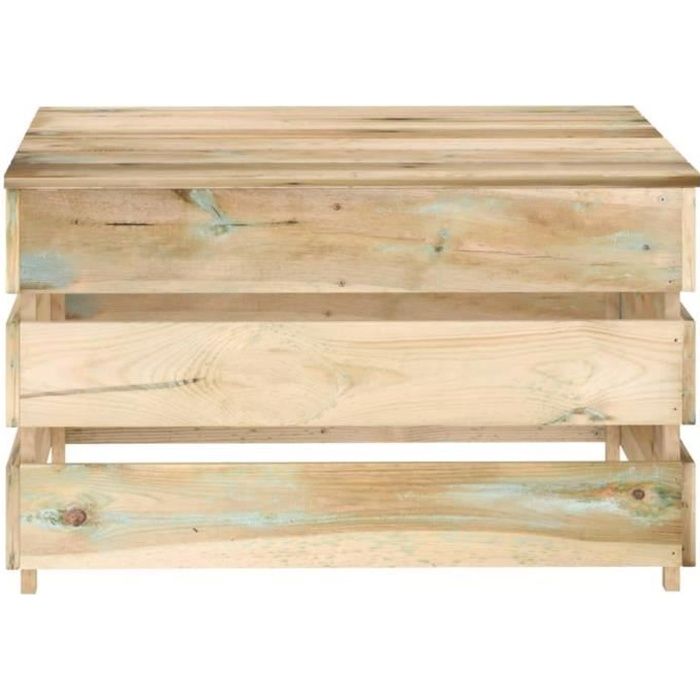 TABLE DE JARDIN VENDUE SEULE - QID Table palette de jardin Bois de pin imprégné QID14470