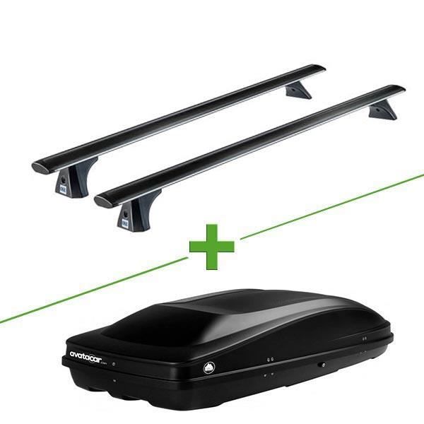 Pack barres et coffre de toit Cruz Airo Dark + Wabb L pour Ford Mondeo V 4 portes - 3664634896346