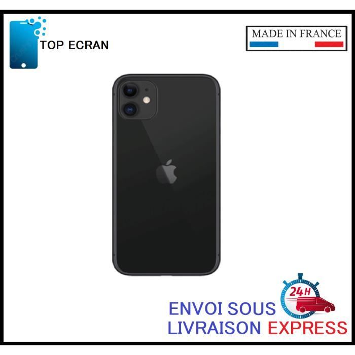 Vitre arrière pour Iphone 11 NOIR avec LOGO et Adhesif