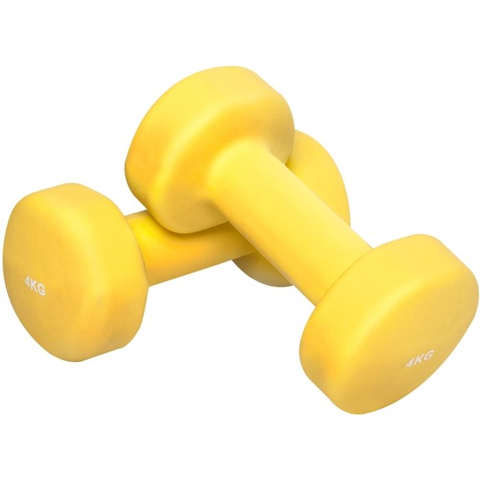 8 KG (2x4,0) Haltère fitness en vinyle jaune