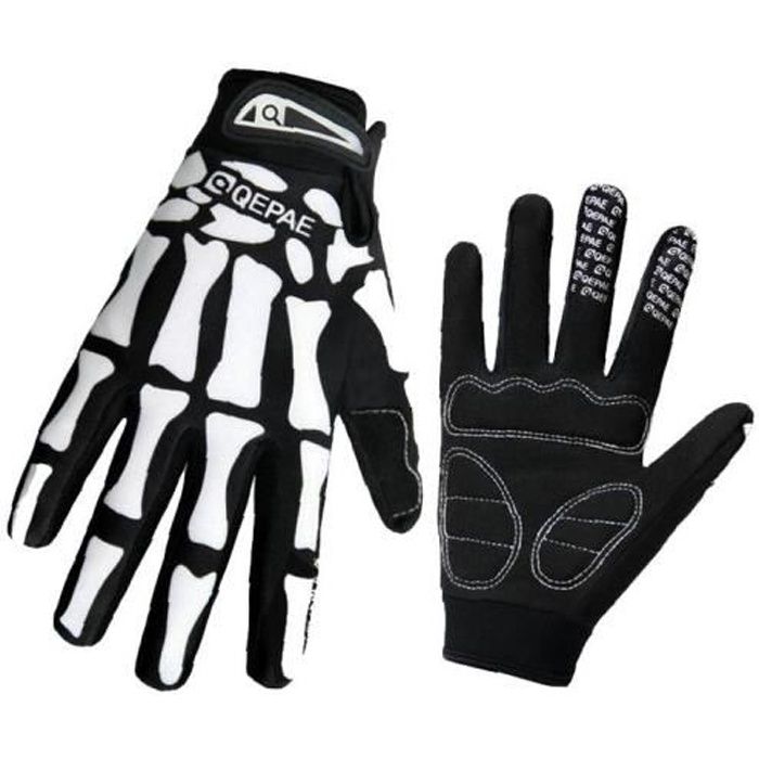 1 paire de gants de cyclisme de squelette os hiver gants thermiques sport extérieur gants de protection pour femmes hommes xl