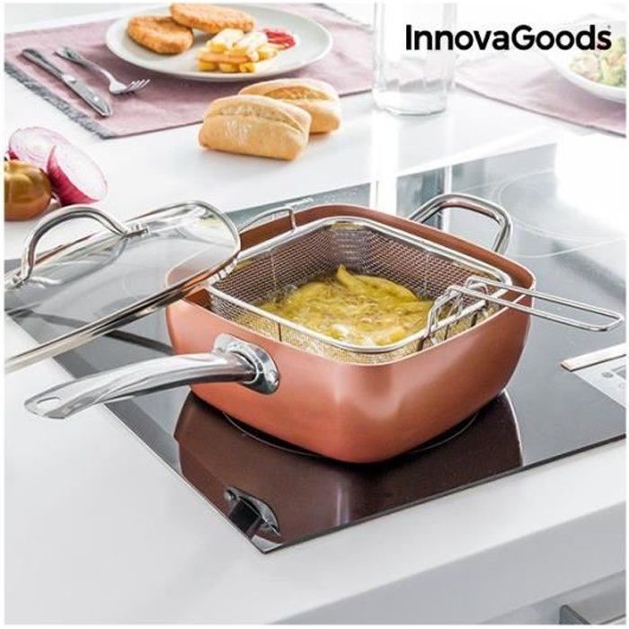 Ensemble de Poêle Multifonctions 5 en 1 Copper InnovaGoods (4 Pièces)
