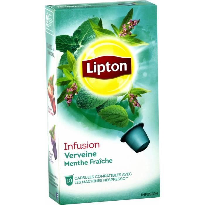 LIPTON Capsules Infusion Verveine Menthe - 6 x10 capsules