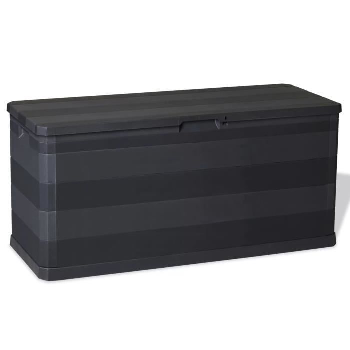 Banc Coffres de jardin Boîte de rangement de jardin 280 L Noir
