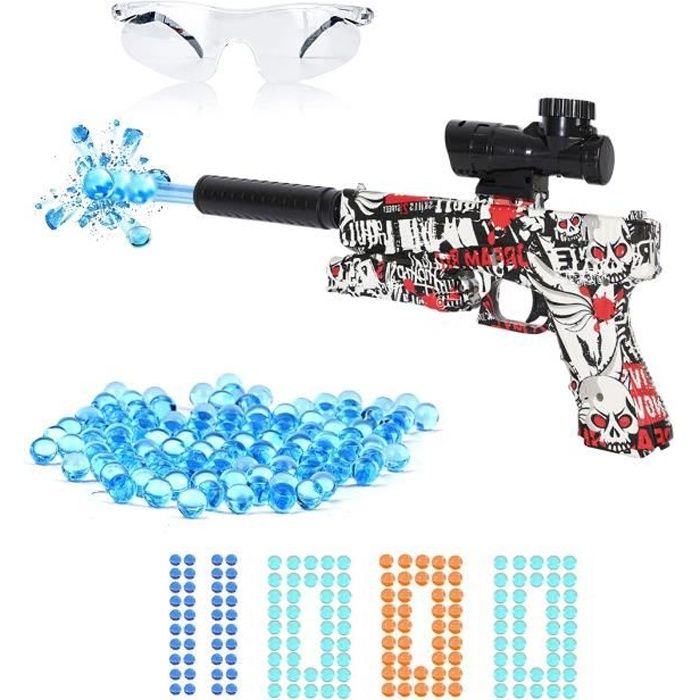 Pistolet électrique à eau PIMPIMSKY pour enfants et adultes,11000 perles d'eau,jeux de tir en plein air,arme de combat à l'eau rouge