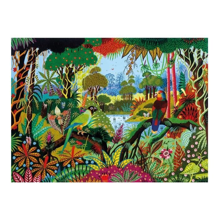 Puzzle d'art en bois 650 pièces Michèle Wilson : Perruche et Amazone - Thomas aille Unique Coloris Unique