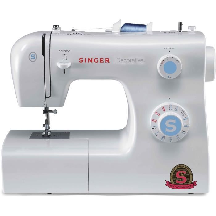 Singer Décorative Machine à coudre - Puissance : 70 W - 31 points - 19 programmes - 6 têtes griffes entrainement - Réglage longueur
