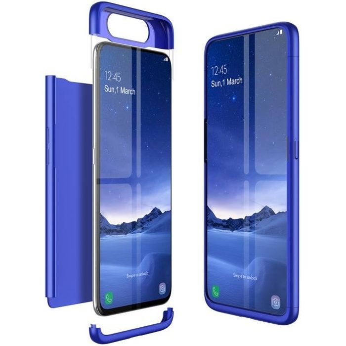 SmartLegent Samsung Galaxy A80 Coque Bumper,Design de 3 en 1,Forte protection,Ultra thin,Bleu foncé