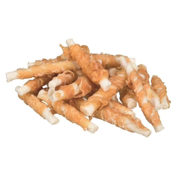 TRIXIE Rouleaux à mâcher Denta Fun au poulet 6cm - 120g - Pour chien