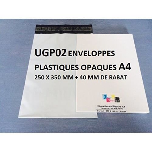 5 enveloppe plastique d'envoi 25 x 35 cm + 5 étiquettes Colissimo. kit d'envoi pour cadeau, livres, textile, produit A4. Kit de 5 e