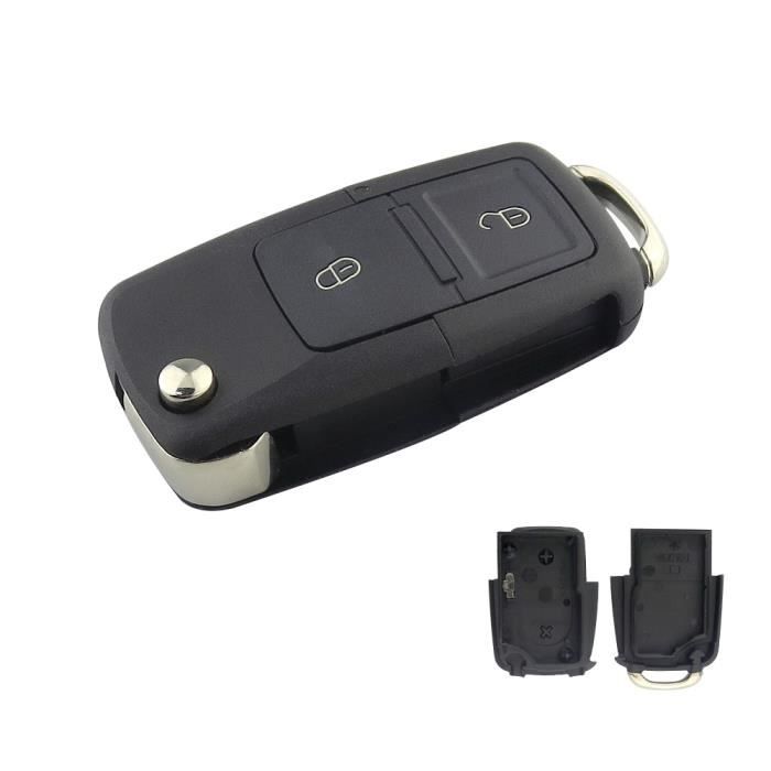 2 Button no batter -OkeyTech – coque de clé de voiture pliable à 2 ou 3 boutons,pour VW Golf 4-5,Passat b5 b6,polo Touran,Seat,