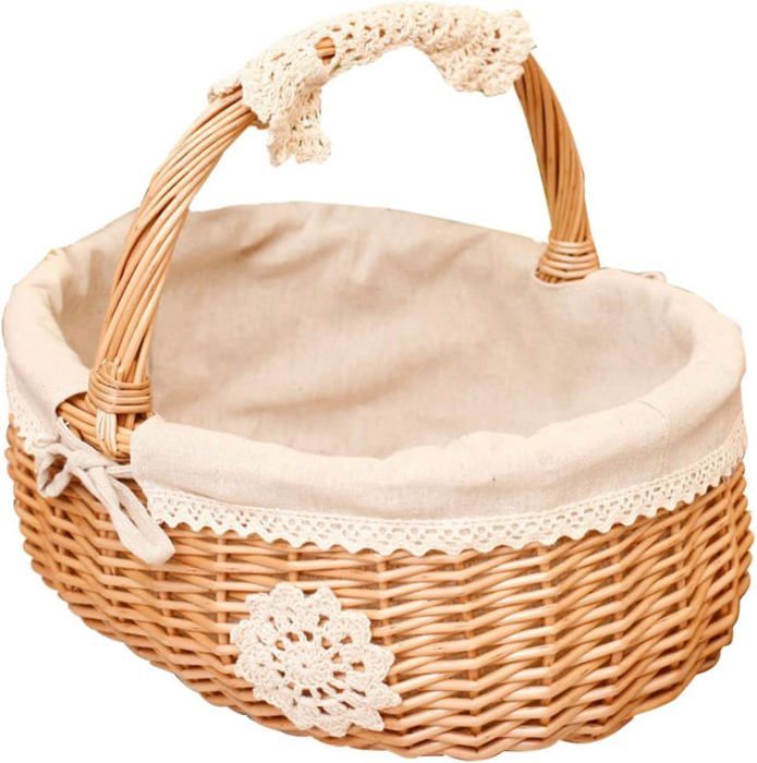 Panier De Rangement Avec Poignées, Tissé, Pliable, Pour Pot De Fleurs Pour Linge Courses Pique Nique Plage~p124393894
