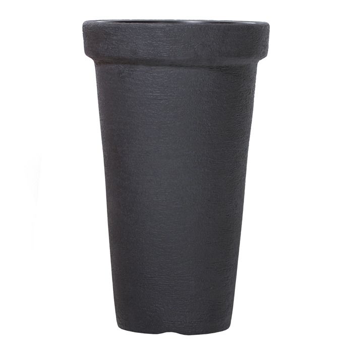CASARIA Pot de fleurs XXL Anthracite 42L Bac à plantes 63x40cm rond résistant à lhiver jardin terrasse Cache-pot Bac à fleurs