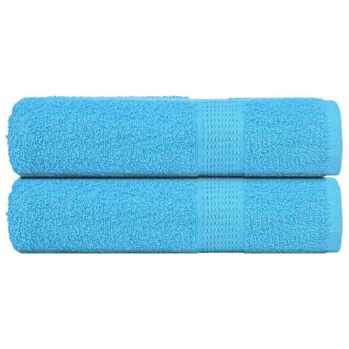Comparer les prix de vidaXL Essuie-mains 2 pcs turquoise 50x100 cm 360 g/m² 100% coton essuie-mains serviette de bain ensemble de serviettes 136974