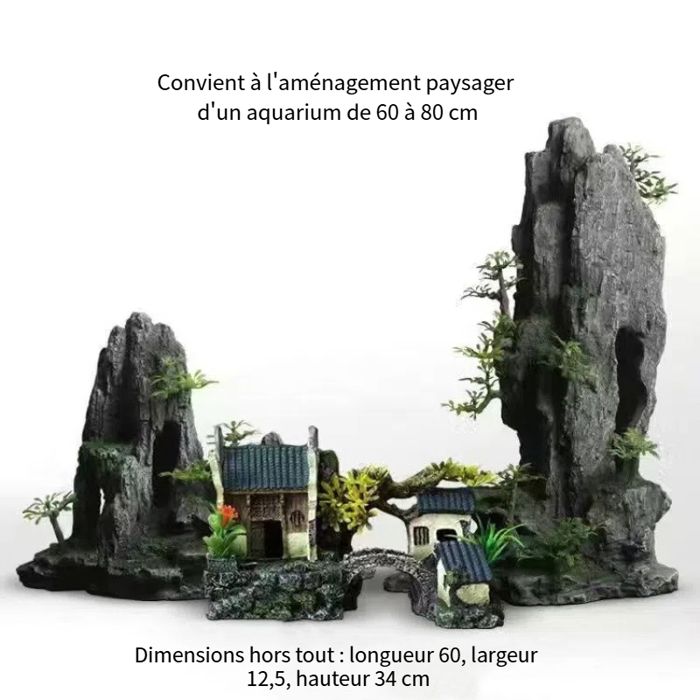 Meilleurs prix pour Fish tank landscaping rockery-aquarium scenery interior decoration-B