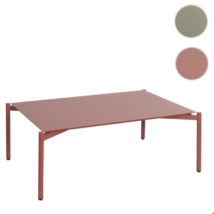 Table de jardin en aluminium HWC-O11 terracotta