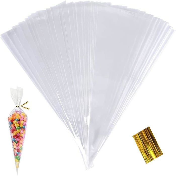 Sacs Cadeaux Organza 50Pcs - 20x30cm, Blanc, Avec Cordon
