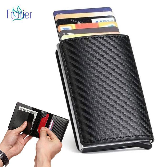 Porte-cartes de Crédit Automatique Portefeuille en pour homme. Rangement pour cartes de crédit et espèces. Noir