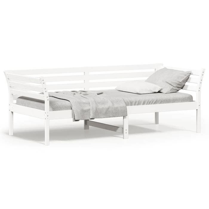 Lit simple Contemporain Banquette lit/Lit de jour sans matelas blanc 80x200 cm bois de pin massif - 1 Place SP12969BED56847835