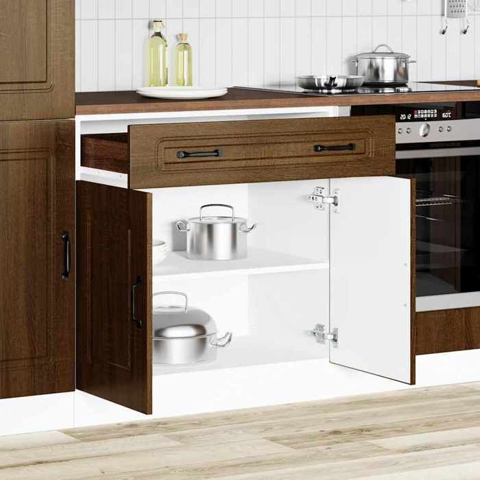Moderne Buffet cuisine - Armoire de cuisine Kalmar - chêne marron bois dingénierie @@1660