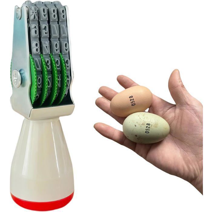 Meilleurs prix pour 1 Pcs Dateur Manuel pour Œufs Tampon en Caoutchouc 5mm Marqueur pour Œufs de Poules Canards Caille Dindons et Mul OEUF FACTICE
