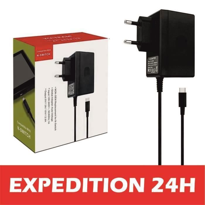 Chargeur pour Switch Console Adaptateur Secteur Support Le Mode TV 15V / 2. Charge Rapide avec Câble de 1.5m5ft Compatible avec - vue 3
