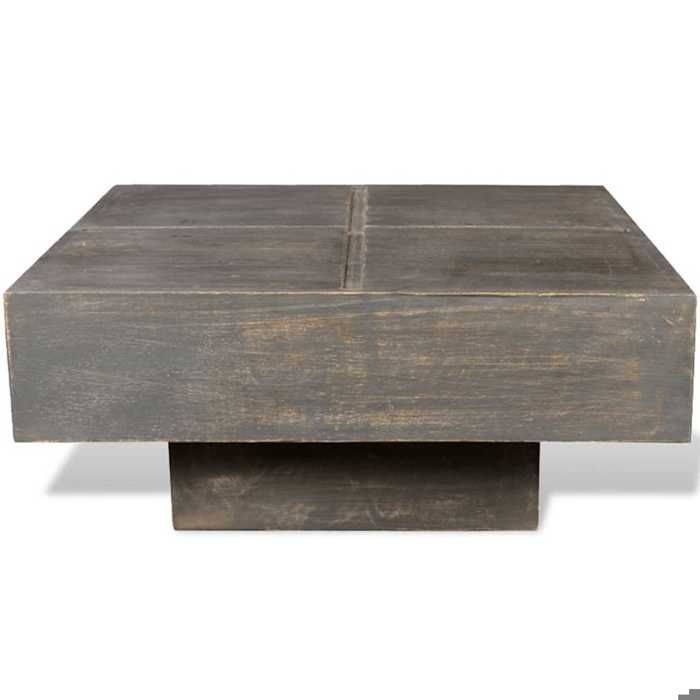 JILLS - (1 PC) Table basse - VIDAXL - table dextrémité - carrée Marron foncé - Bois massif de manguier OCT46122912
