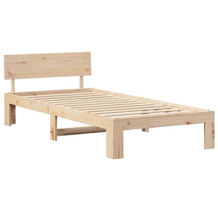 HSF®Cadre de lit - sans matelas - Marron 90x190 cm - bois de pin massif - 1 personnes - 1 PLACE czd433291