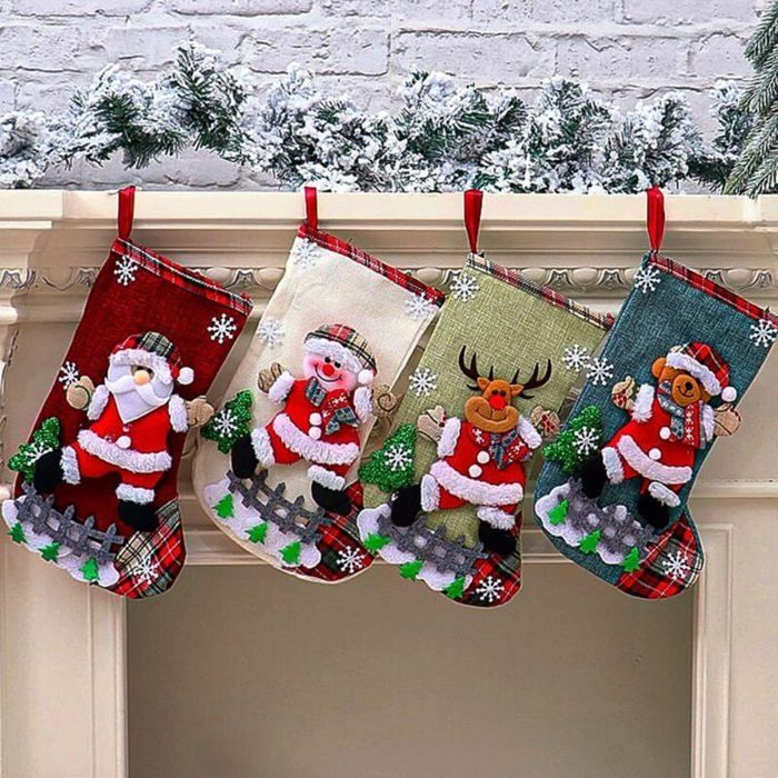 Chaussettes De Noël 3D Femme - Motif Renne Et Père Noël - Chaudes Et Amusantes - Pour Maison, Cadeau