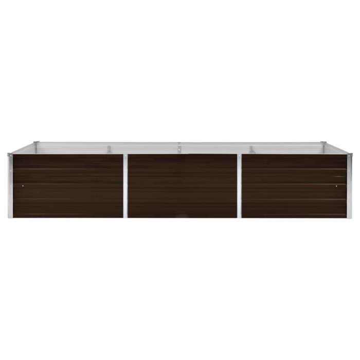 Lit surélevé de jardin - WIENS - 240x80x45 cm - Acier galvanisé - Marron - Fond ouvert - Résistant aux intempéries